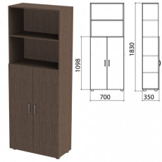 Шкаф полузакрытый Канц, 700х350х1830 мм, цвет венге (КОМПЛЕКТ)