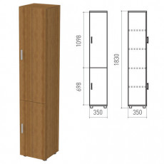 Шкаф закрытый Канц, 350х350х1830 мм, цвет орех пирамидальный (КОМПЛЕКТ)
