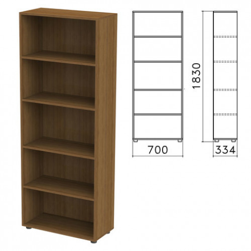 Шкаф (стеллаж) Канц, 700х330х1830 мм, 4 полки, цвет орех пирамидальный, ШК31.9