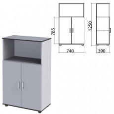 Шкаф полузакрытый Монолит, 740х390х1250 мм, цвет серый (КОМПЛЕКТ)