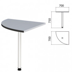Стол приставной угловой Монолит, 700х700х750 мм, цвет серый (КОМПЛЕКТ)