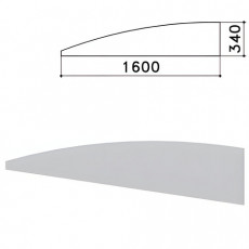 Экран - перегородка Монолит, 1600х16х340 мм, цвет серый (КОМПЛЕКТ)