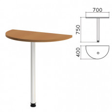 Стол приставной полукруг Монолит, 700х400х750 мм, цвет орех гварнери (КОМПЛЕКТ)