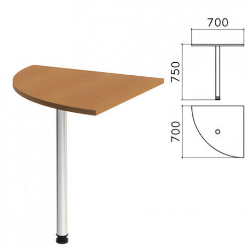 Стол приставной угловой Монолит, 700х700х750 мм, цвет орех гварнери (КОМПЛЕКТ)