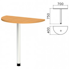 Стол приставной полукруг Монолит, 700х400х750 мм, цвет бук бавария (КОМПЛЕКТ)