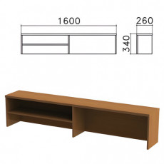 Надстройка для стола письменного Монолит, 1600х260х340 мм, 1 полка, цвет орех гварнери, НМ39.3
