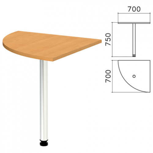 Стол приставной угловой Монолит, 700х700х750 мм, цвет бук бавария (КОМПЛЕКТ)