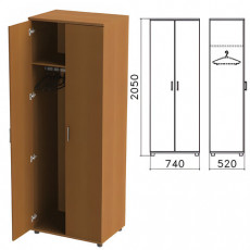 Шкаф для одежды Монолит, 740х520х2050 мм, цвет орех гварнери, ШМ50.3