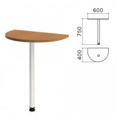 Стол приставной полукруг Монолит, 600х400х750 мм, цвет орех гварнери (КОМПЛЕКТ)