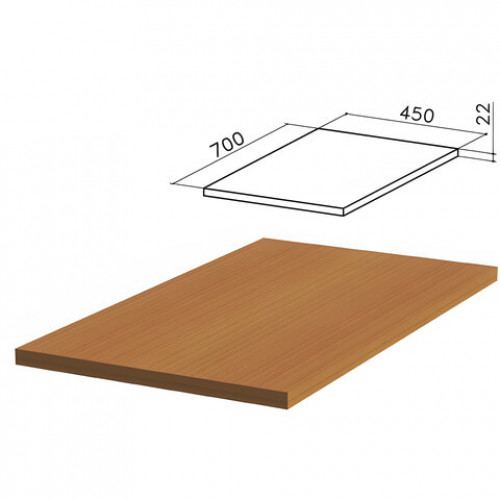 Крышка для тумбы приставной (код 640145, 640148) Монолит, 450х700х22 мм, орех гварнери, ТМ03.3