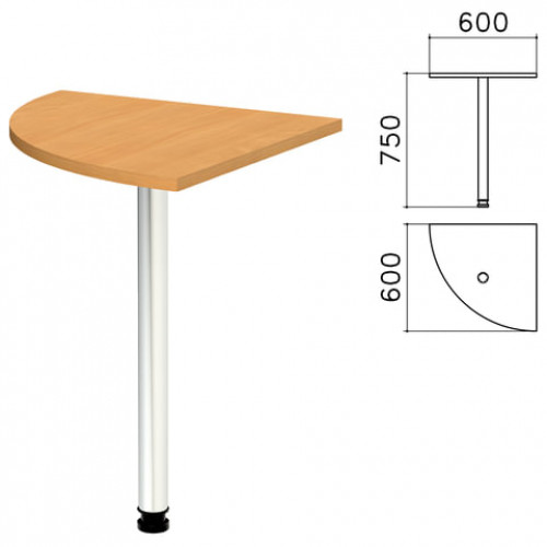 Стол приставной угловой Монолит, 600х600х750 мм, цвет бук бавария (КОМПЛЕКТ)
