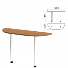 Стол приставной полукруг Монолит, 1200х400х750 мм, цвет орех гварнери (КОМПЛЕКТ)