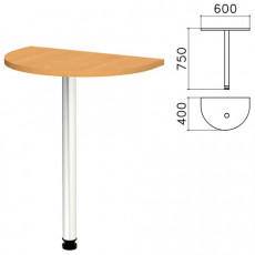 Стол приставной полукруг Монолит, 600х400х750 мм, цвет бук бавария (КОМПЛЕКТ)