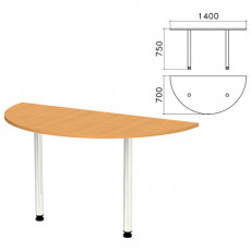 Стол приставной полукруг Монолит, 1400х700х750 мм, цвет бук бавария (КОМПЛЕКТ)