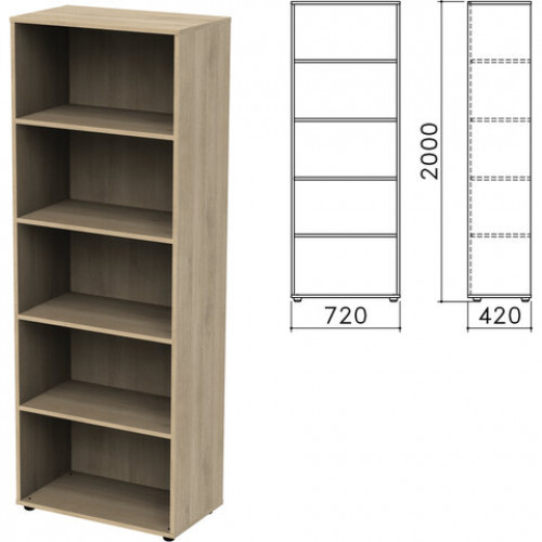Шкаф (стеллаж) Приоритет, 720х420х2000 мм, 4 полки, кронберг, К-934, К-934 кронберг