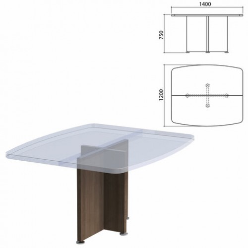 Каркас базы стола для переговоров Приоритет, 1400х1200х750 мм, лагос, К-912, К-912 лагос