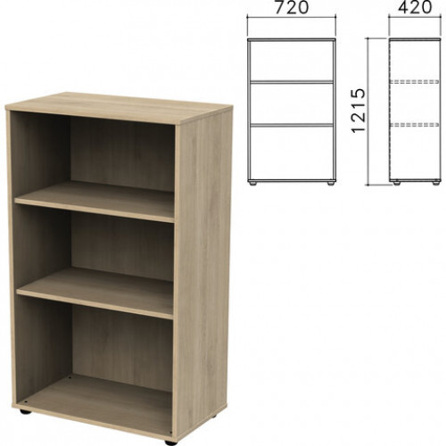 Шкаф (стеллаж) Приоритет, 720х420х1215 мм, 2 полки, кронберг, К-933, К-933 кронберг