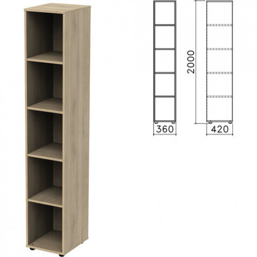 Шкаф (стеллаж) Приоритет, 360х420х2000 мм, 4 полки, кронберг, К-932, К-932 кронберг