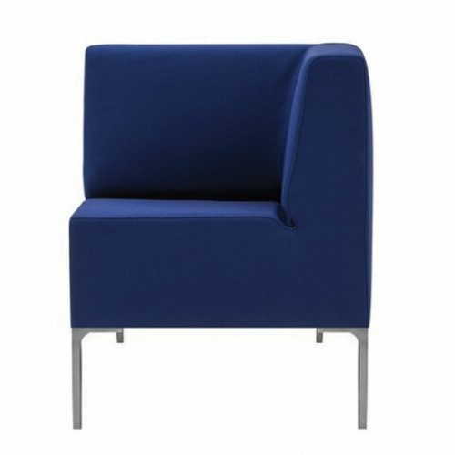 Кресло мягкое угловое Хост М-43, 620х620х780 мм, без подлокотников, экокожа, темно-синее