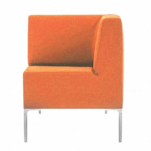 Кресло мягкое угловое Хост М-43, 620х620х780 мм, без подлокотников, экокожа, оранжевое