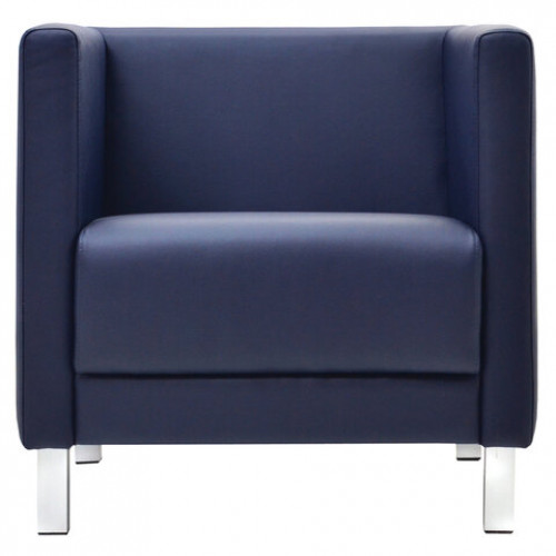 Кресло мягкое Атланта, М-01, 700х670х715 мм, c подлокотниками, экокожа, темно-синее
