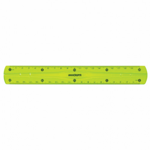 Набор чертежный средний гибкий ЮНЛАНДИЯ FLEX (линейка 20 см, 2 треугольника, транспортир), пенал, 210682