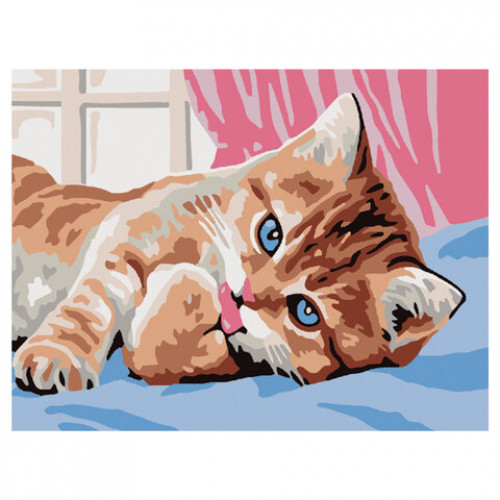 Картина по номерам 15х20 см, ЮНЛАНДИЯ Котёнок, на холсте, акрил, кисти, 662502