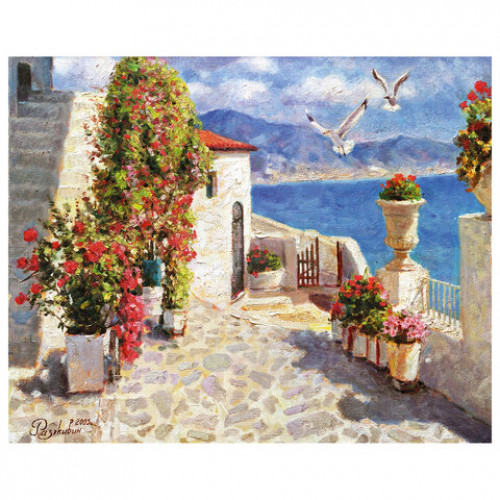 Картина по номерам 40х50 см, ОСТРОВ СОКРОВИЩ Чайки южных берегов, подрамник, акрил, кисти, 662894