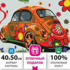 Картина по номерам 40х50 см, ОСТРОВ СОКРОВИЩ Автомобиль, на подрамнике, акриловые краски, 3 кисти, 662497