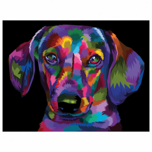 Картина по номерам 40х50 см, ОСТРОВ СОКРОВИЩ Такса, на подрамнике, акрил, кисти, 663325