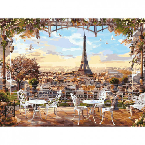 Картина по номерам 40х50 см ОСТРОВ СОКРОВИЩ Париж, на подрамнике, акриловые краски, 3 кисти, 662466