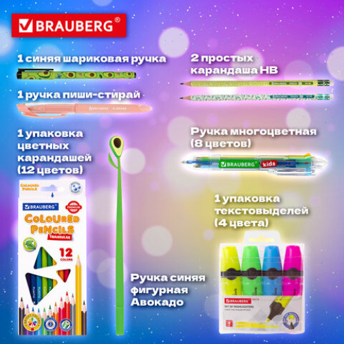 Набор канцелярии подарочный BRAUBERG AVOCADO, 18 наименований, 43 предмета, 880951