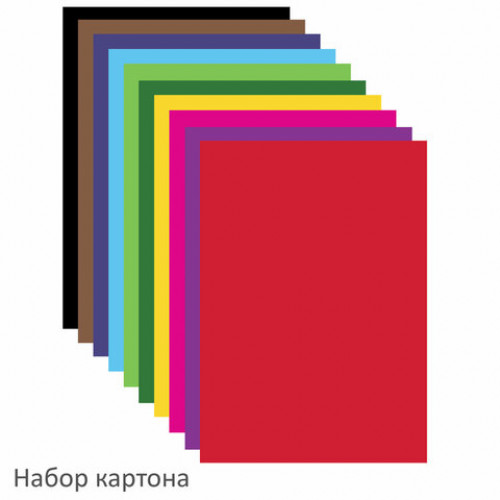 Набор цветного картона и бумаги А4, 10 листов, мелованный + 16 листов, 2-сторонняя газетная, ЮНЛАНДИЯ, Слон, 111324