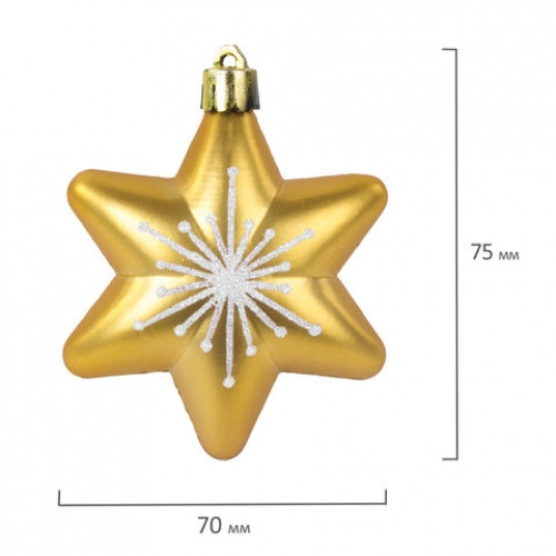 Набор украшений для ели ЗОЛОТАЯ СКАЗКА Ель, звезда, колокольчик, 3 шт., пластик, золото, 591115