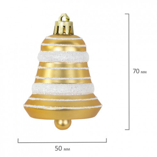 Набор украшений для ели ЗОЛОТАЯ СКАЗКА Ель, подарок, колокольчик, 3 шт., пластик, ассорти, 591113