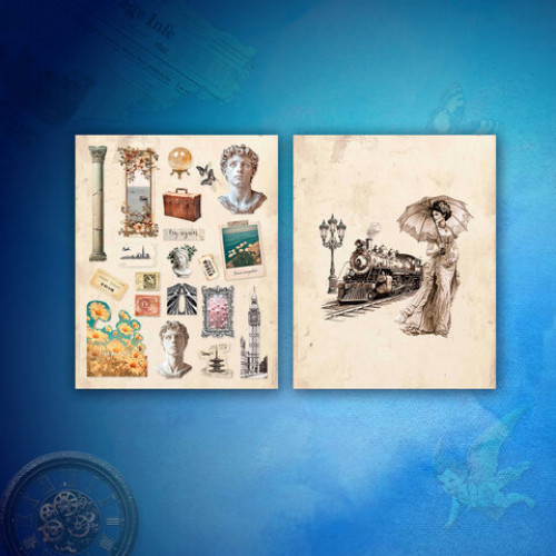 Стикербук для скрапбукинга А5, 6 листов, 150 цветных стикеров, на скрепке, BRAUBERG, Эстетика, 666051