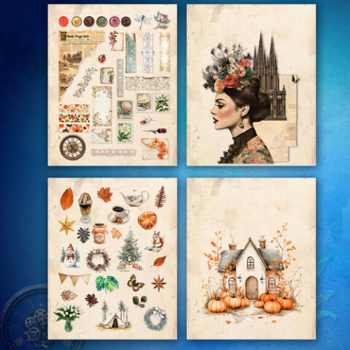 Стикербук для скрапбукинга А5, 6 листов, 150 цветных стикеров, на скрепке, BRAUBERG, Эстетика, 666051