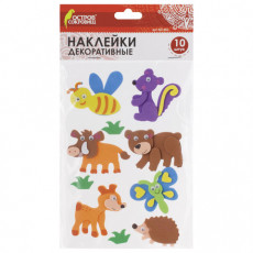 Наклейки из EVA Лесные жители, 10 шт., ассорти, ОСТРОВ СОКРОВИЩ, 661462