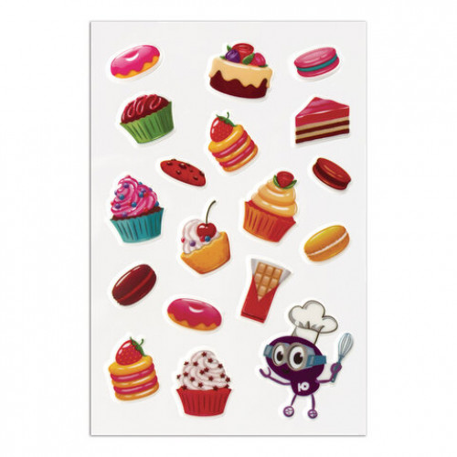 Наклейки зефирные Юнландик-повар, многоразовые, перламутровые, 10х15 см, ЮНЛАНДИЯ, 661837