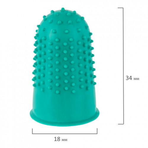 Напальчники резиновые с отверстиями, КОМПЛЕКТ 10 шт., диаметр 18 мм, зеленые, STAFF EVERYDAY, 227964