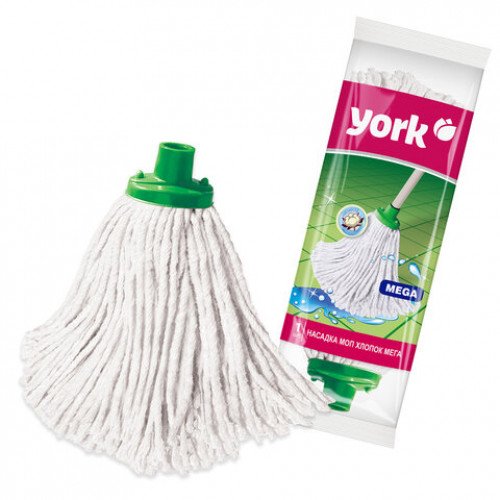 Насадка МОП для швабры веревочная, Мега, крепление еврорезьба, хлопок, 25см, 200г, YO, 73010