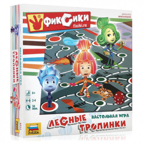 Игра-ходилка настольная детская Фиксики. Лесные тропинки, игровое поле, фишки, жетоны, ЗВЕЗДА, 8932