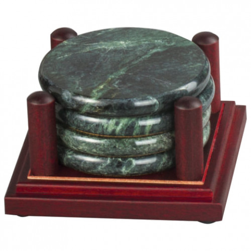Набор настольный BESTAR Zeus мрамор/массив сепетира, 8 предметов, зеленый/красное дерево, 236400