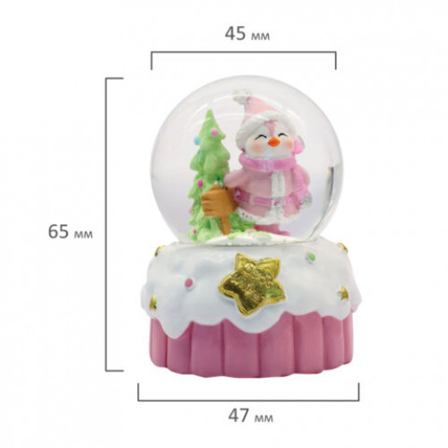 Снежный шар Sweet Xmas d45мм, полистоун/стекло, 4 дизайна ассорти, ЗОЛОТАЯ СКАЗКА, 592596