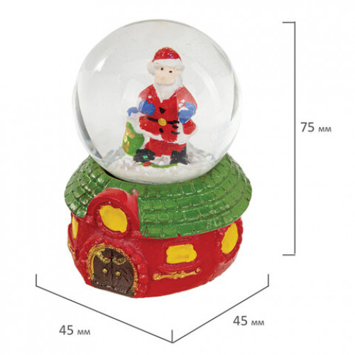 Фигурка сувенирная Снежный шар ДЕД МОРОЗ полистоун/стекло, диаметр 45 мм, Т-9869