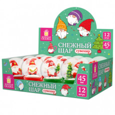 Снежный шар Гномики d45мм, полистоун/стекло, 4 дизайна ассорти, ЗОЛОТАЯ СКАЗКА, 592597