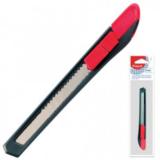 Нож канцелярский 9 мм MAPED (Франция) Start, фиксатор, корпус черно-красный, европодвес, 92211