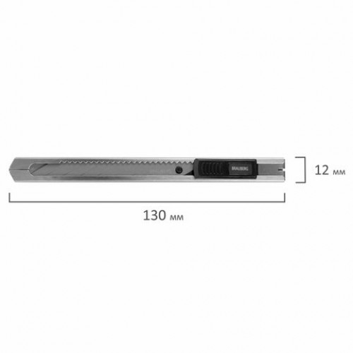 Нож канцелярский 9 мм BRAUBERG Extra 30, металлический, лезвие 30°, автофиксатор, подвес, 237084