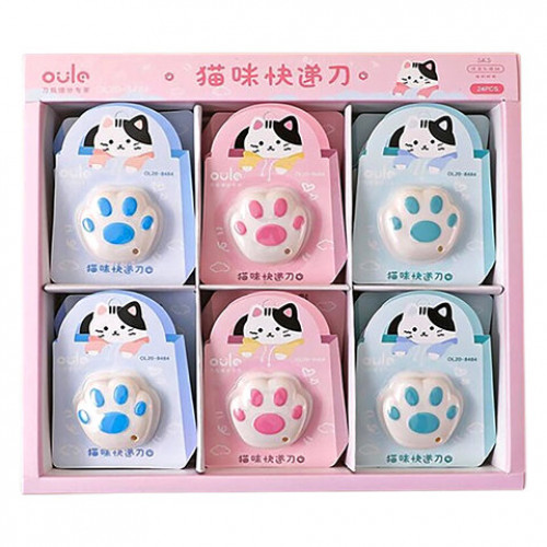 Нож канцелярский мини Лапка, размер 4,5см*4,5см, корпус ассорти, СNT, 77653