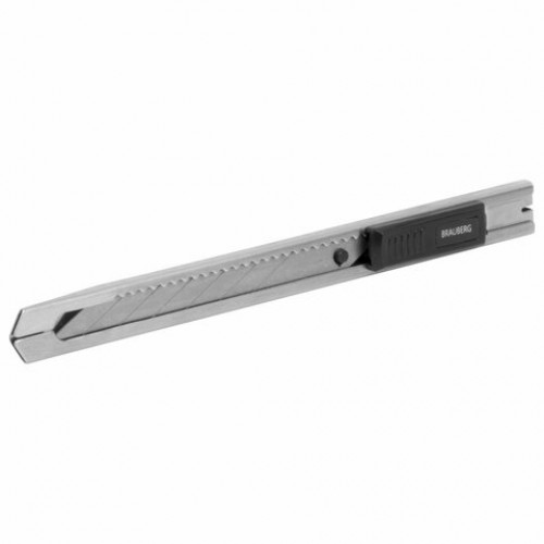 Нож канцелярский 9 мм BRAUBERG Extra 30, металлический, лезвие 30°, автофиксатор, подвес, 237084